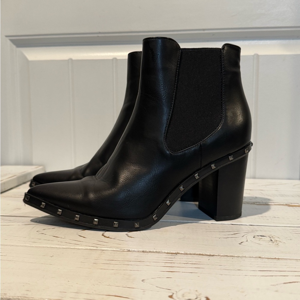Michael Shannon Black Studded Ankle Booties